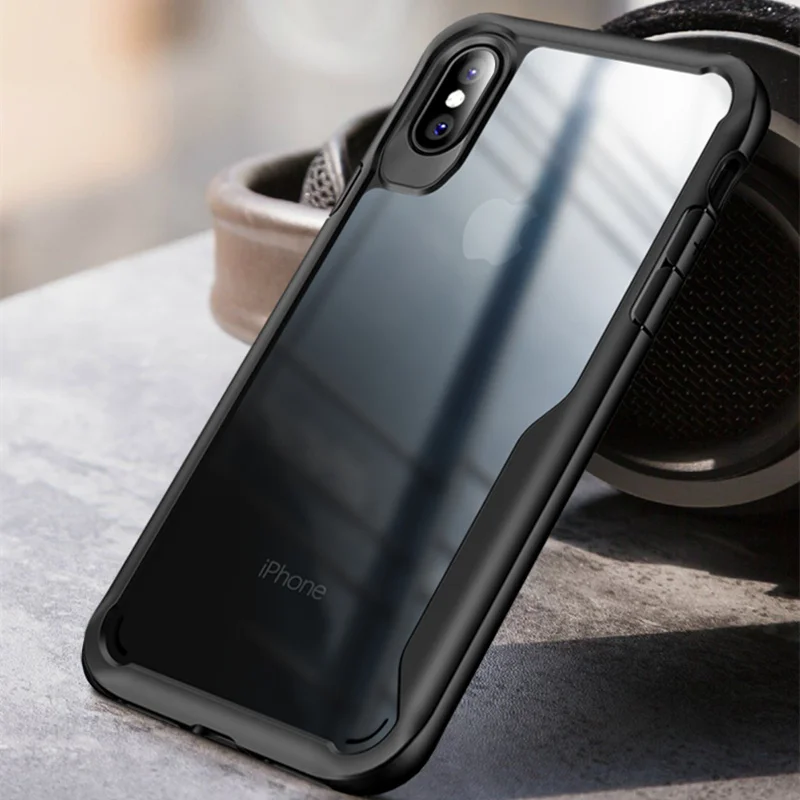 Противоударный защитный чехол для iPhone X XR 8 7 6 6S Plus прозрачный 4 4S 5 5S SE XS Max 11 Pro
