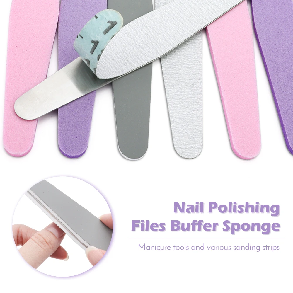 

Replaceable Manicure Tools Nail File Sandpaper Sponge Steel Core File Stainless Steel Sponge File Nail Polish Strip Nail Tool