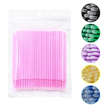 

100PCS/50PCS Disposable Colorful Cotton Swabs MicroBrush Eyelashes Extension Cleaning Swab Cosmetic Tool