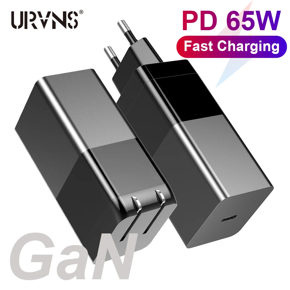 Urvns Gan 65w Usb C Power Adapter Quick Charge 3.0 Qc Pd3.0 Pd Usbc