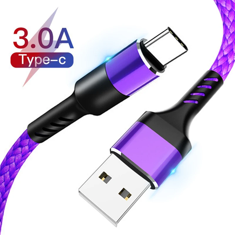 

USB Type C Cable for Samsung S10 S9 Quick Charge 3.0 Type C Fast Charging Cable for Huawei P30 Xiaomi USB C Micro usb Cord Wire