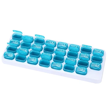 

31 Grids Keyboard Style Medicine Organizer Pill Box Case One Month Pill Box Medicine Dispenser Pill Splitter Storage Container