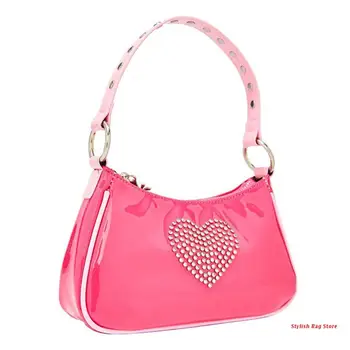 

Kawaii Pink Bags PU Leather Shoulder Handbags for Women Sweet Heart Girls Bags