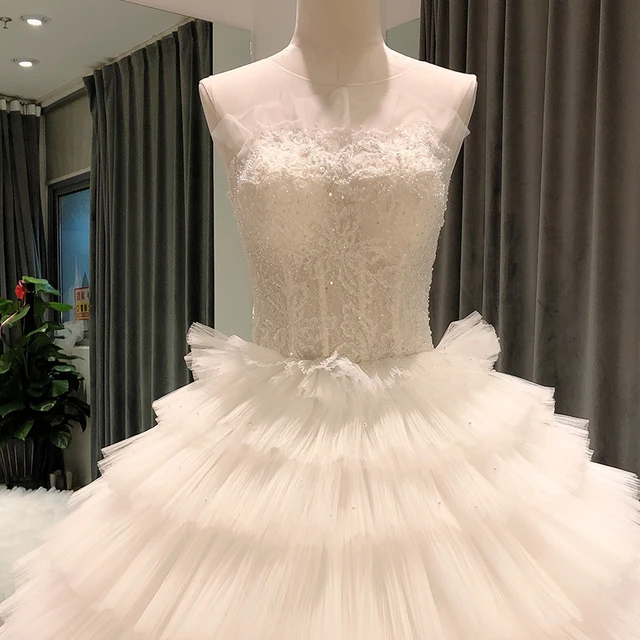 SL-8123 wedding dress long pretty off white 2020 gothic off shoulder backless beaded sexy lace corset elegante princesa vinta 3