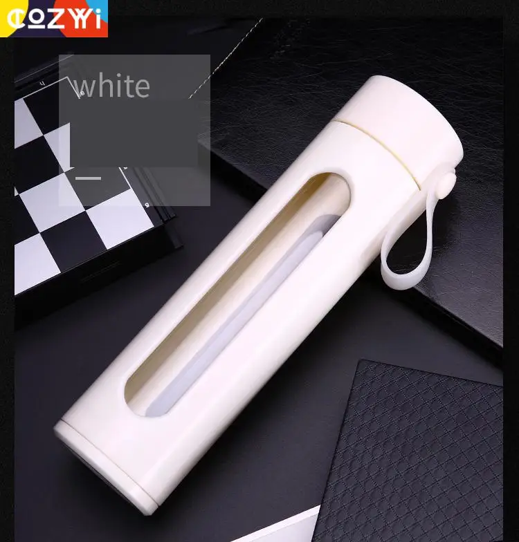 Heat-resisting Boro Glass Bottle For Office School Travelling Camping Double Wall Water Flask Coffee Cup