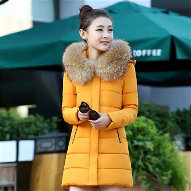 Модная зимняя женская куртка, новинка abrigos mujer invierno, большие размеры, зимнее пальто для женщин, большой меховой воротник, толстый хлопок