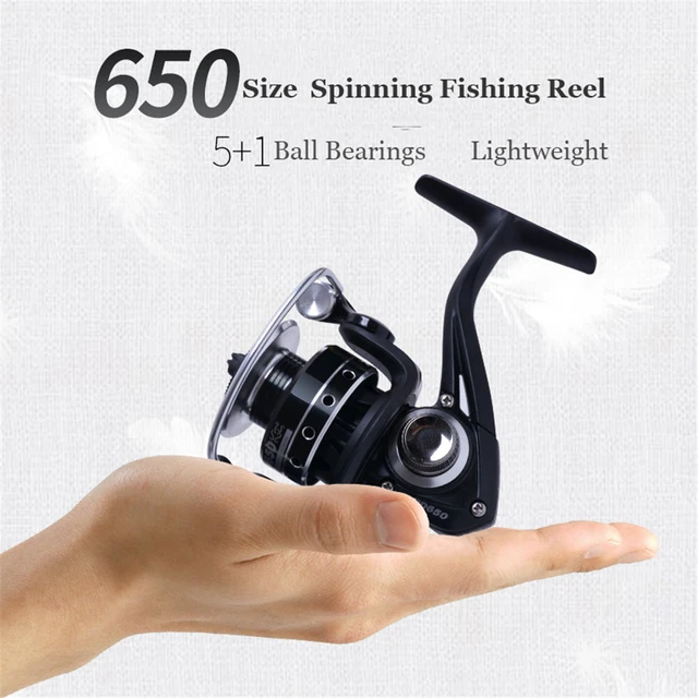 Mini Fishing Reel Spinning 5+1 BB 5.2:1 Gear Ratio Metal Spool 650