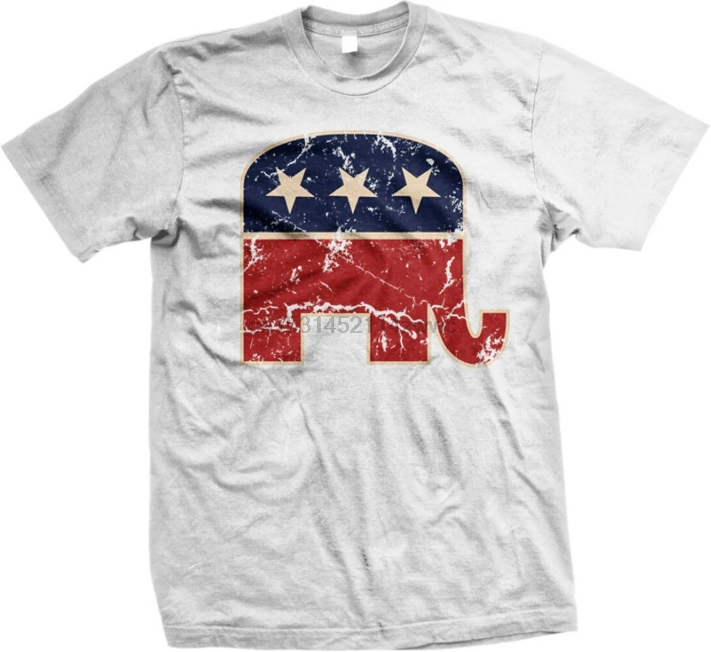 Republican Elephant Political Party Right Wing Conservative New Summer Style Unny Novelty Hip Hop Rock Men Soccer T Shirt | Мужская