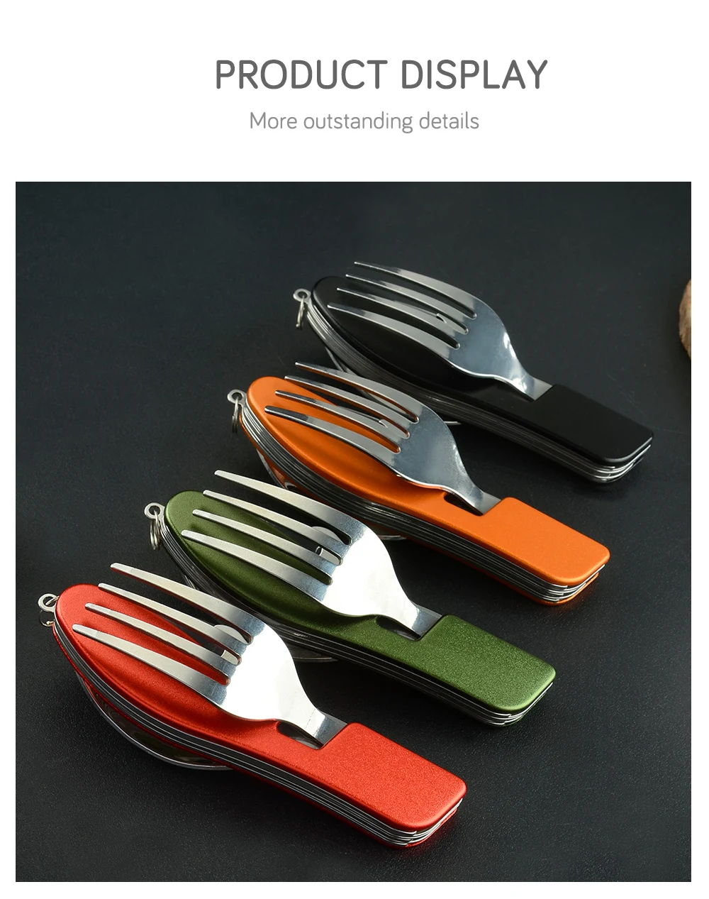Sowoll цельная съемная структура уличная посуда с нож ложка Вилка открывалка для бутылок 4 цвета портативные кухонные инструменты