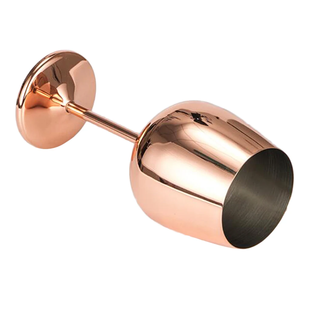 Stainless Steel Wine Glass Goblet White or Red Wine Drinking Glasses Cup, Silver / Rose Gold