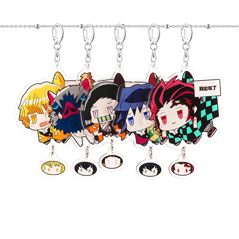 Аниме Убийца демона Kimetsu no Yaiba Kamado Tanjirou Kamado Nezuko Agatsuma Zenitsu брелок Подвеска фигурка игрушки Juguetes