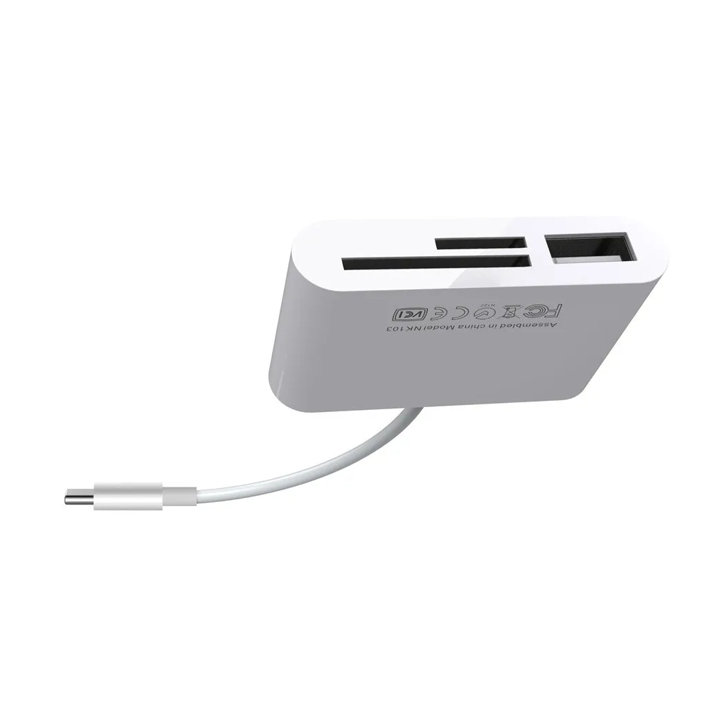 3 в 1 type C концентратор USB 2,0/SD/TF устройство для чтения карт памяти OTG концентратор адаптер для Macbook-Pro samsung Galaxy Note 8 S8 Аксессуары# P