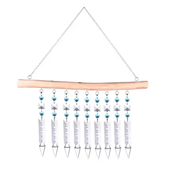 

Wooden Hanging Wind Chimes Crystal Rainbow Window Hanging Crystal Suncatcher Personality Sun Catcher for Home,Garden Decor