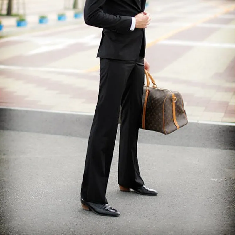 Spring and Summer New Men's Micro-bell pants Business Casual Korean version of Slim trousers Men's Solid color Non-iron trousers
