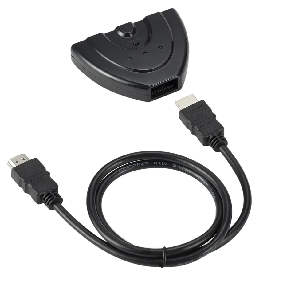 3 em 1 para Fora Hub para o pc Portas Interruptor Hdtv Hdmi Switcher Adaptador Cabo 1080p Divisor 3 5 High Quality Computador e Escritório