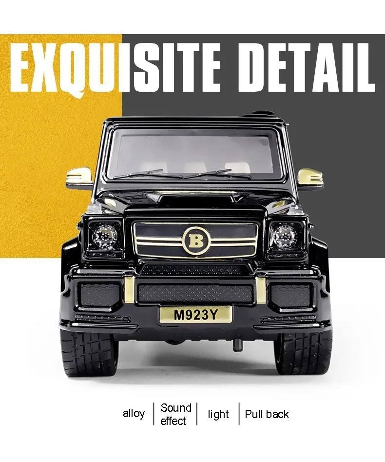1/24 Mercedes Benz G65 модель автомобиля из сплава игрушка G класс модифицированный автомобиль внедорожник звук и светильник 6 открывающаяся дверь внедорожник