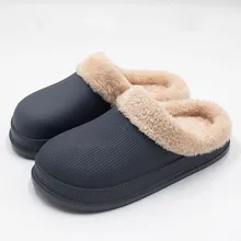 Мужская обувь унисекс; теплые тапочки с подкладкой; Водонепроницаемая Домашняя и уличная садовая обувь; zapatos de hombre; зимние меховые Тапочки