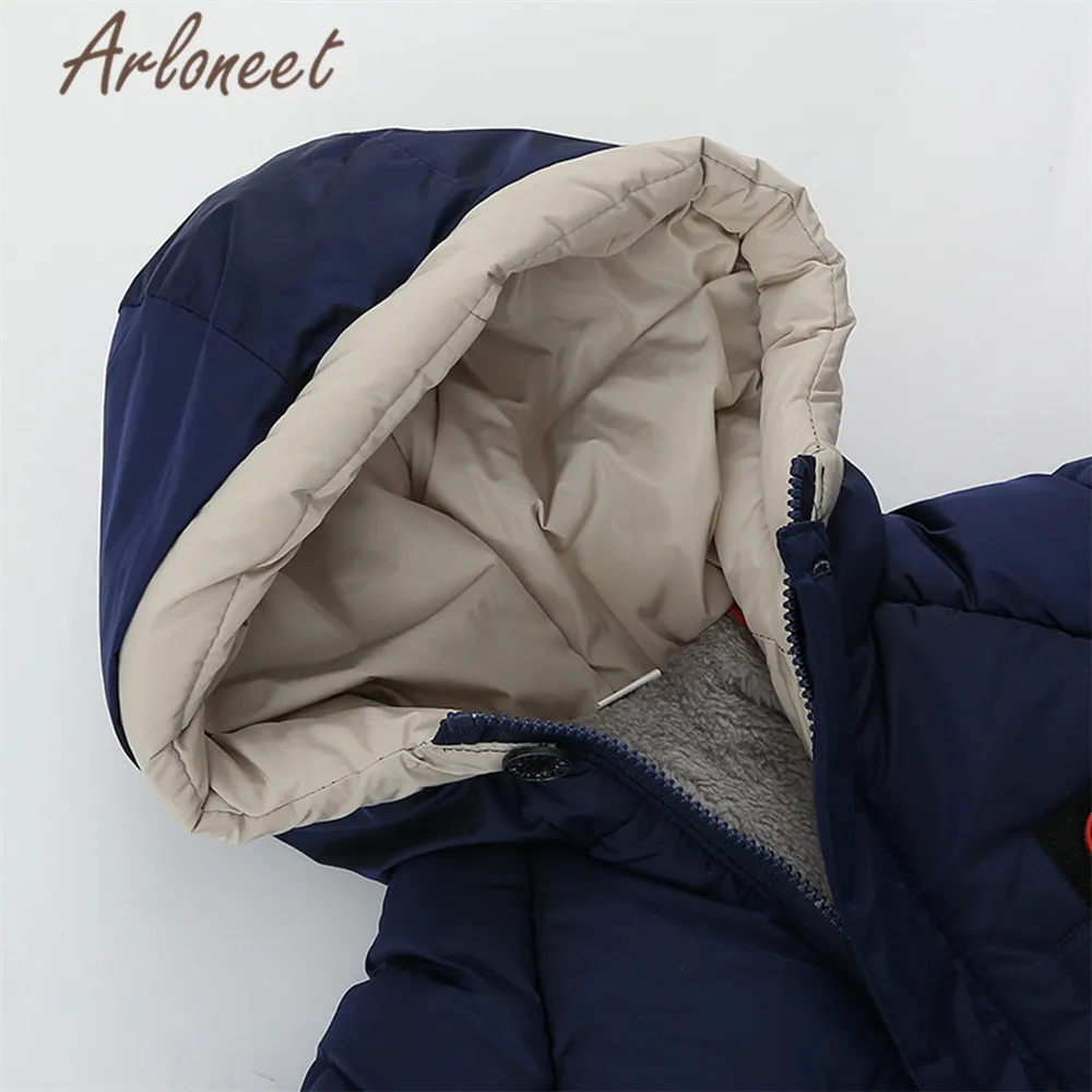 Одежда arloneet; детское зимнее плотное пальто для мальчиков; пальто с капюшоном для девочек; Верхняя одежда с длинными рукавами; детская парка; теплая хлопковая верхняя одежда