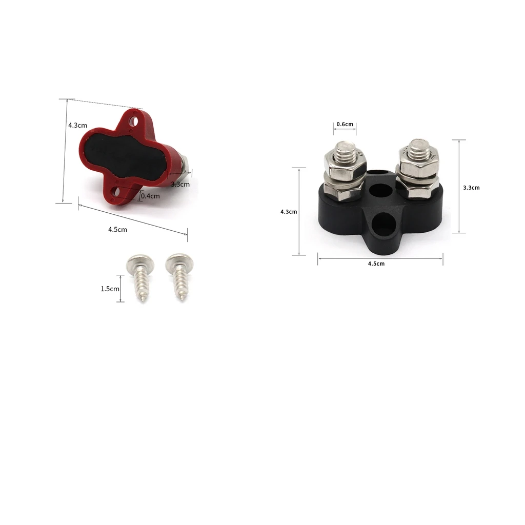 Red & Black Junction Block Power Post Set Insulated Terminal Stud M8