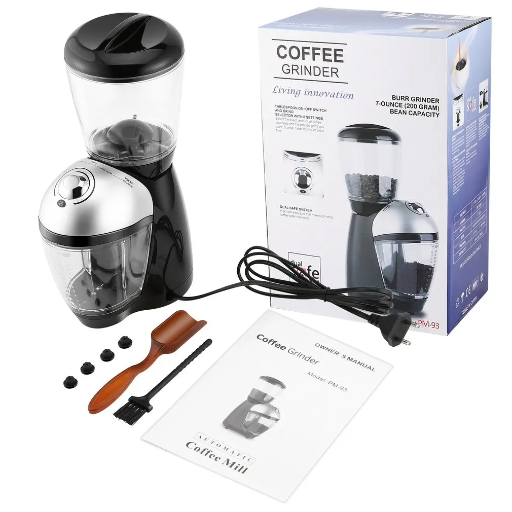 Professional Home Coffee Grinder Electric Grinding Machine Equipped
With 420 Stainless Steel Grinding Disk Coffee Maker 220-240V