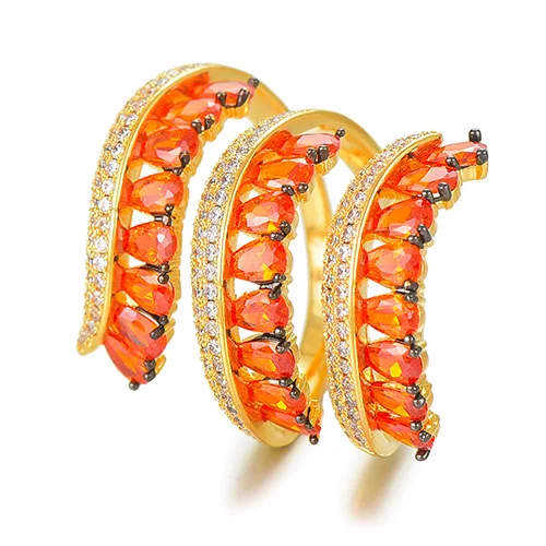 GODKI Trendy Twist Cross Wrap Ring for Women Multicolor Cubic Zircon Finger Rings Beads Charm Ring Bohemian Beach Jewelry - Цвет основного камня: CHP