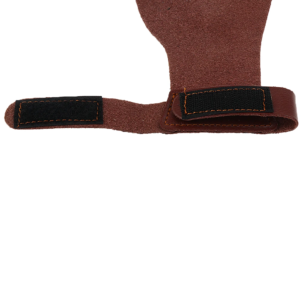 Longbow Bow-hand 2 Finger Glove Hand Protector Archery Hunting Guard Leather