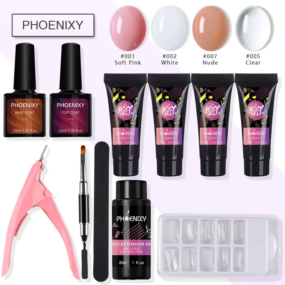 Billige Polygel Nagel Kit 15ml Builder Gel Nagel Spitze Form Quicking Gebäude Nail art Werkzeuge Kit Nagel Extensions Fest Jelly gel Maniküre Set