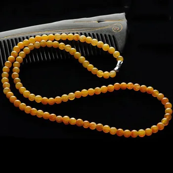 

Myanmar old pit A goods jade yellow jade red jade necklace bead beads hand string women's hand string jade necklace hanging chai