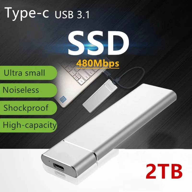 M.2 SSD Drive M2 1TB 2TB External Hard Disk Drive Portable Type C 3.1 USB SSD Solid State Drive for Laptop Desktop SSD Disk 1