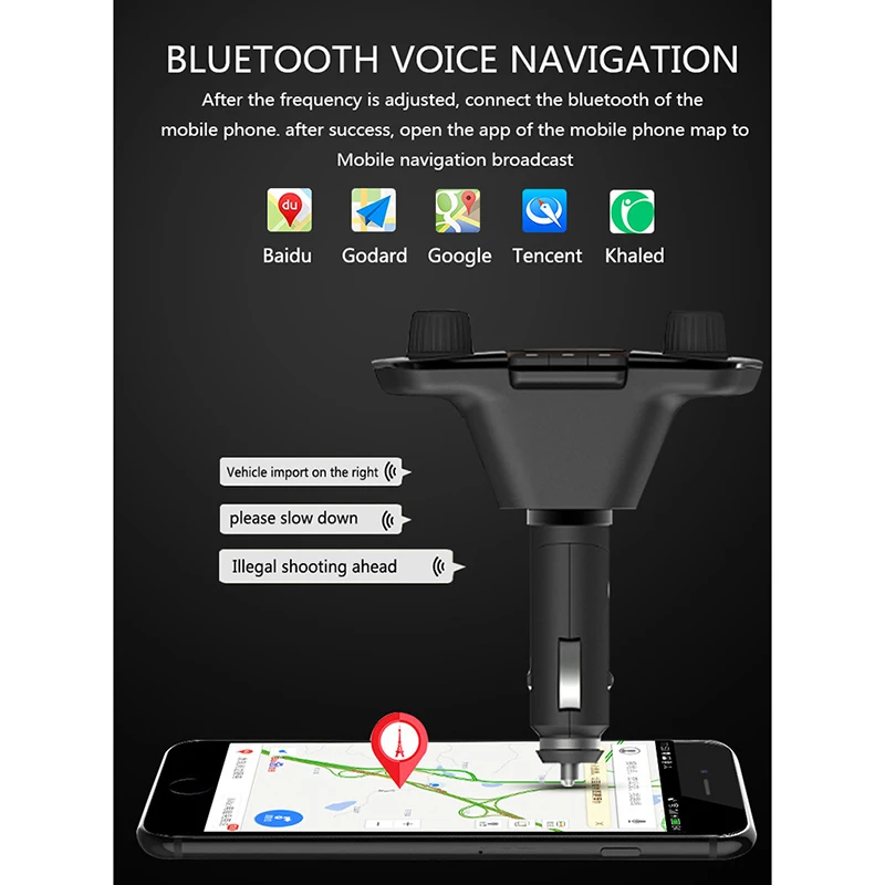 BT06 Bluetooth автомобильный комплект громкой связи fm-передатчик светодиодный экран двойной usb зарядка Аудио Автомобильный MP3-плеер Поддержка U диск TF карта