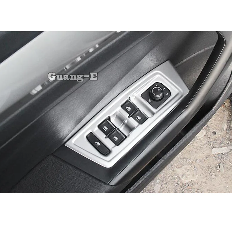 Sticker Door Window Glass Panel Armrest Lift Switch Button Trim Frame 4pcs For Volkswagen VW T-ROC TROC 2017 2018 2019 2020 2021 |