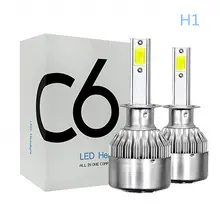 C6 Car Led Headlight Aviation Aluminum Ip68 Protection Level Car Led Headlight 360 Degree Light Cob Light Source