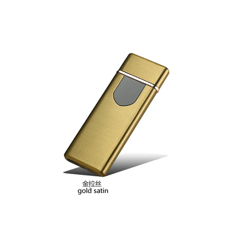 Новая Металлическая usb зарядка Зажигалка сенсорный экран электронная зажигалка маленькая зарядка электрическая зажигалка ветрозащитный мужской подарок - Цвет: A3  78mm