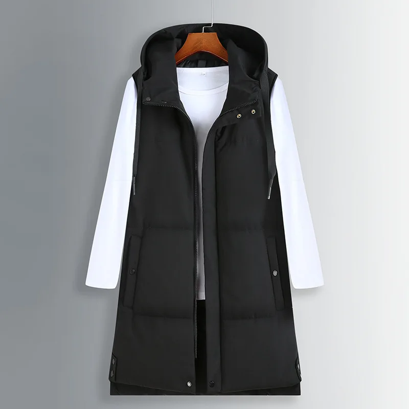 

Winter Men Leisure Cotton Waistcoat Medium Length Money Plus Fat plus Size Fat Man Large Size Lian Cap Waistcoat Vest Coat