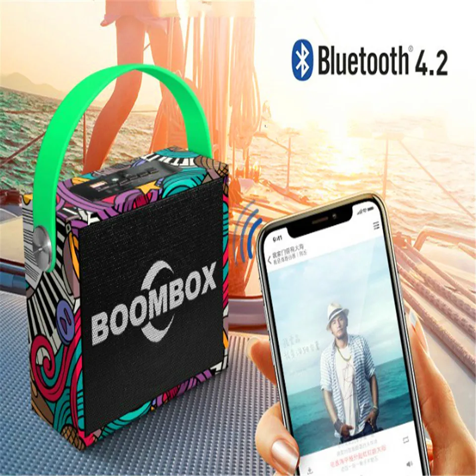 Портативная колонка под дерево, Bluetooth, акустическая система, бумбокс, музыкальная колонка, НЧ-динамик, звуковая коробка, караоке, динамик, радио, сабвуфер