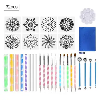 

32PCS/Set Dotting Painting Tools Set Complete Sculpting Carving Tools Kit for Rocks Ceramics Art Drawing #4O
