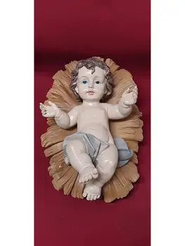 

PABEN Baby Jesus BAMBINELLO 32 CM resin with giaciglio manger