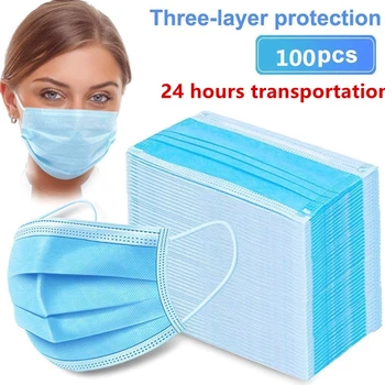

disposable Protective PM2.5 Anti Pollution Mask Dust Protection Masks Mouth Muffle Allergy Asthma Travel 3-layer In stock