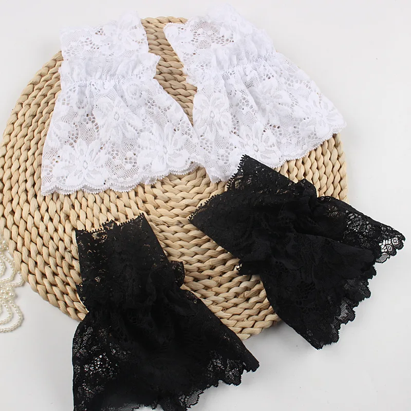 1Pair Women Fake Flare Sleeves Fashion Lace Gloves Sexy Summer Sunscreen Fingerless Mittens Elastic Wrist Sleeve Driving |