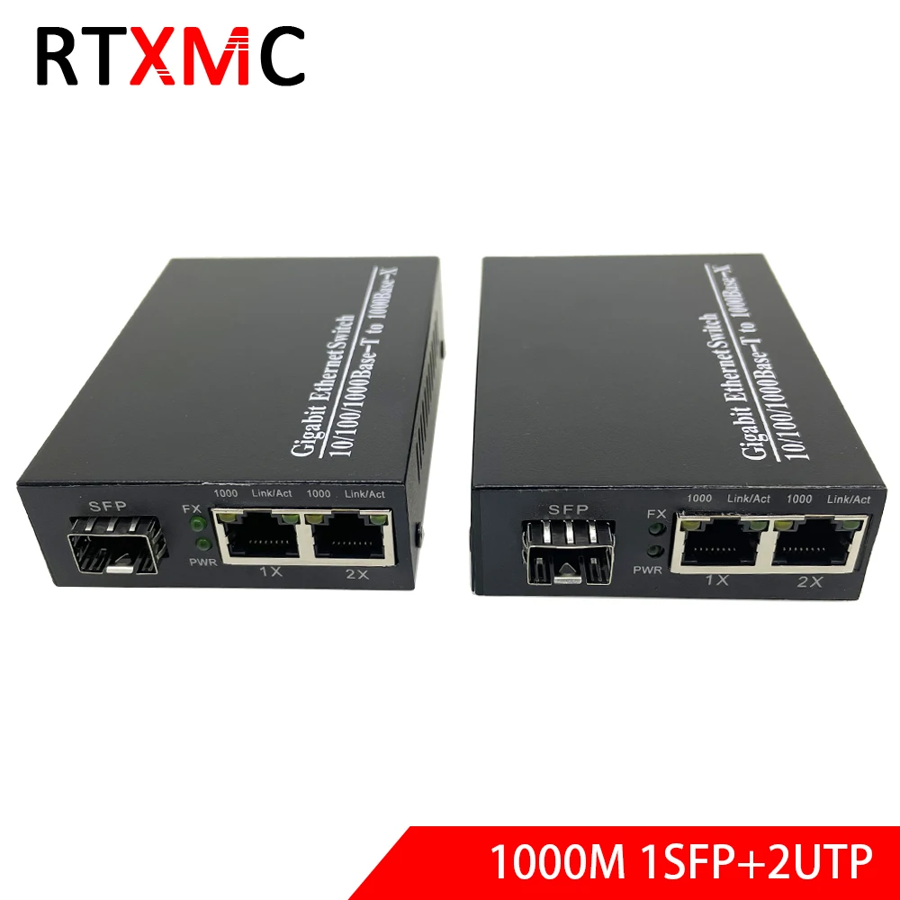 piece SFP Slot Fiber Media Converter to RJ45 Gigabit Media Converter SFP  2X10/100/1000M Ethernet Converter Transceiver 1.25G AliExpress