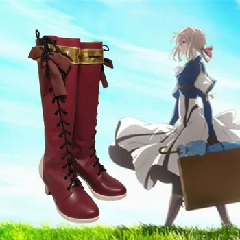 

Violet Evergarden lolita boots shoes Cosplay Custom-made cosplay shoes Ladies fashion leisure cartoon PU leather shoes
