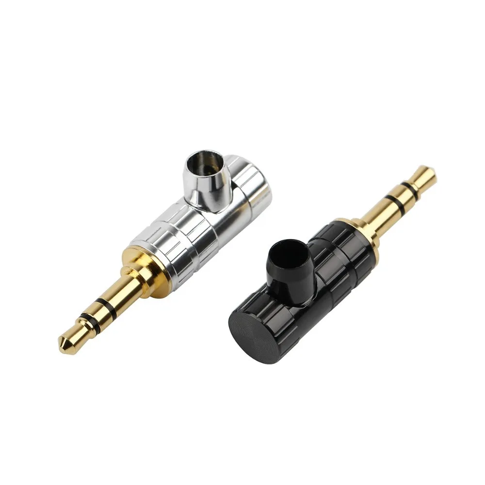 HIFI Headphone Jack 3 5mm Male Audio Connector 3 Pole Stereo Gold Plated Mini Jack Earphone Plug Solder Adapter DIY Gold Silver