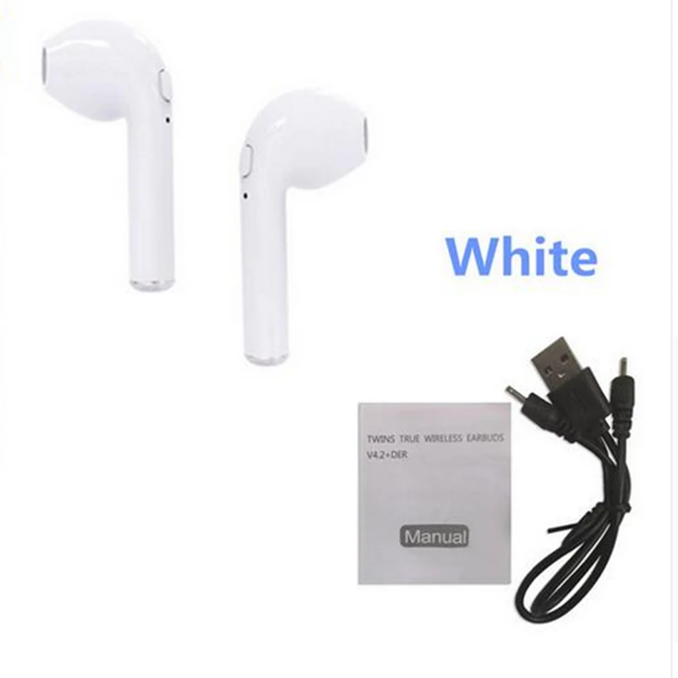 White KEPHE i7s TWS i9 Мини беспроводные Bluetooth наушники, стерео наушники, гарнитура с зарядным устройством, микрофон для всех смартфонов iPhone samsung - Цвет: White