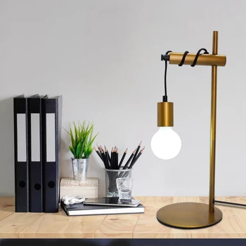 

Artpad Luxury Brass Table Stand Lighting Lamp with E27 Bulb Holder AC 220v Desk Lamp for Study Computer Bedside Illuminate Lamp