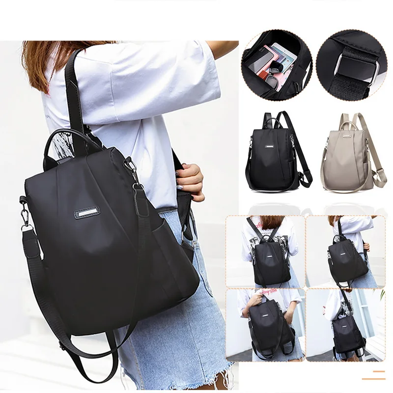 New Women's Portable Anti-theft Travel Backpack Girls Casual Nylon Waterproof Bagpack Lager Capacity Shoulder Bag Schoolbag Hot