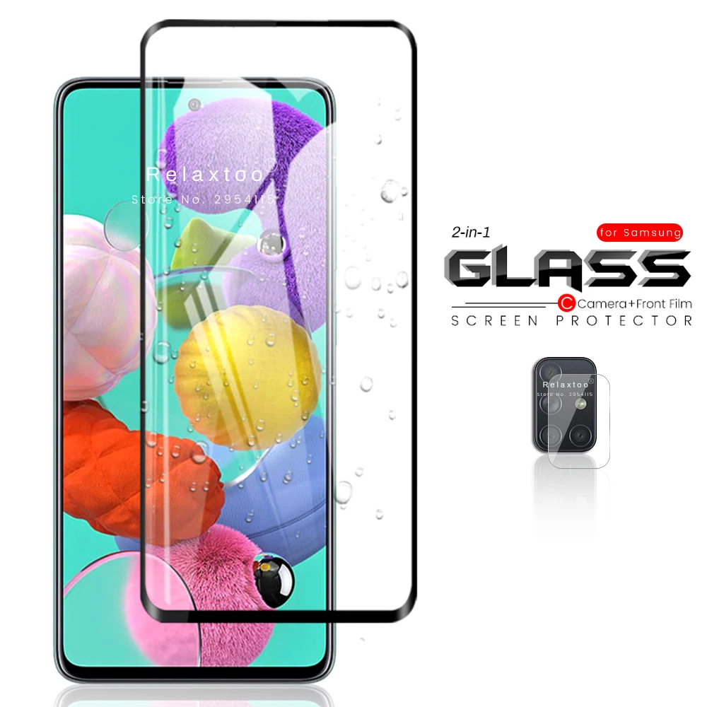 Закаленное стекло 2 в 1 для samsung galaxy a51 a71 Защитное камеры на samsun a 71 51 71a 51a a515f