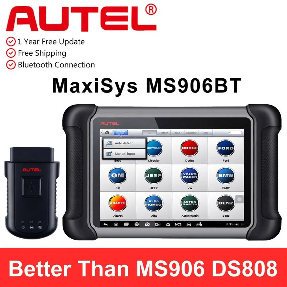 AUTEL MaxiSYS MS906BT OBD2 OE Level автоматическое диагностическое кодирование кодов