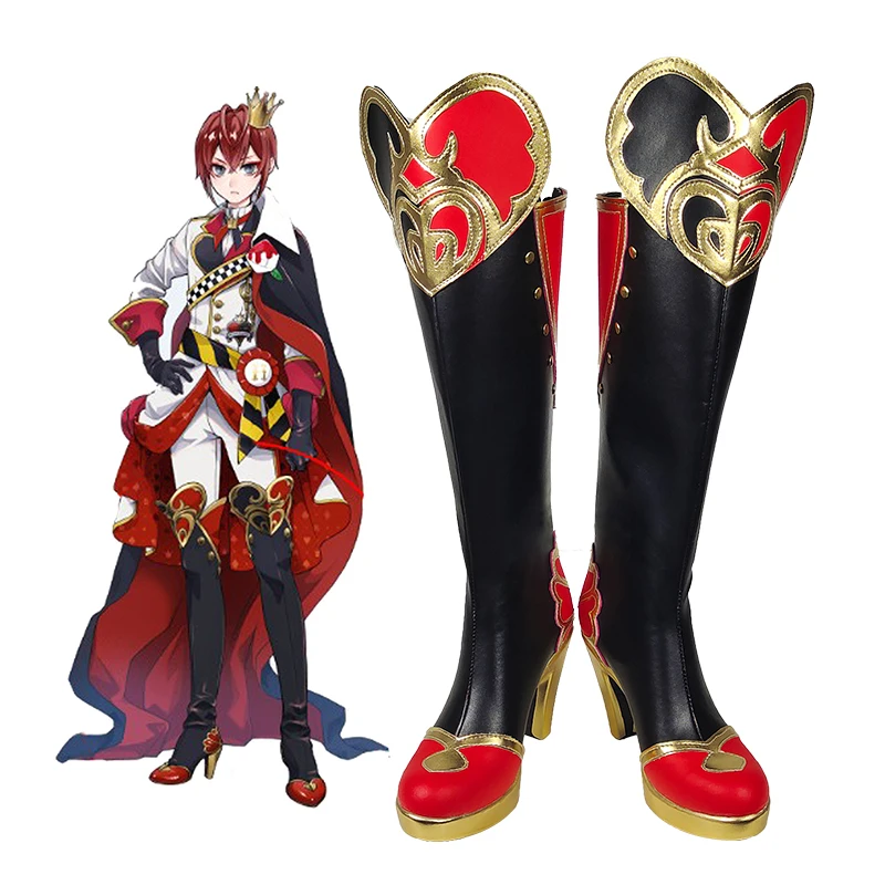 Gioco Twisted Wonderland Riddle Rosehearts Scarpe Cosplay Stivali Su Misura Scarpe Cosplay Puntelli Per Feste Di Halloween