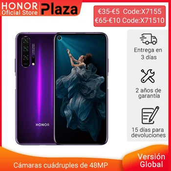 Перейти на Алиэкспресс и купить 120-12 евро Код: ALIMARCAS12 глобальная версия HONOR 20 Pro Google Play смартфон 6,26 '8G 256G Kirin 980 Восьмиядерный 48MP NFC камера