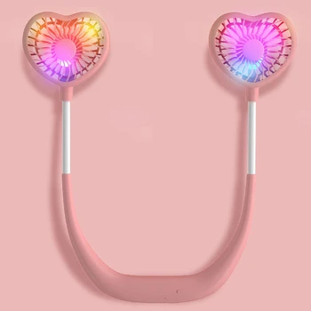 

Usb Portable Fan Hands-Free Neck Fan Hanging Rechargeable Mini Sports Fans 3 Gears Air Conditioner Adjustable Home